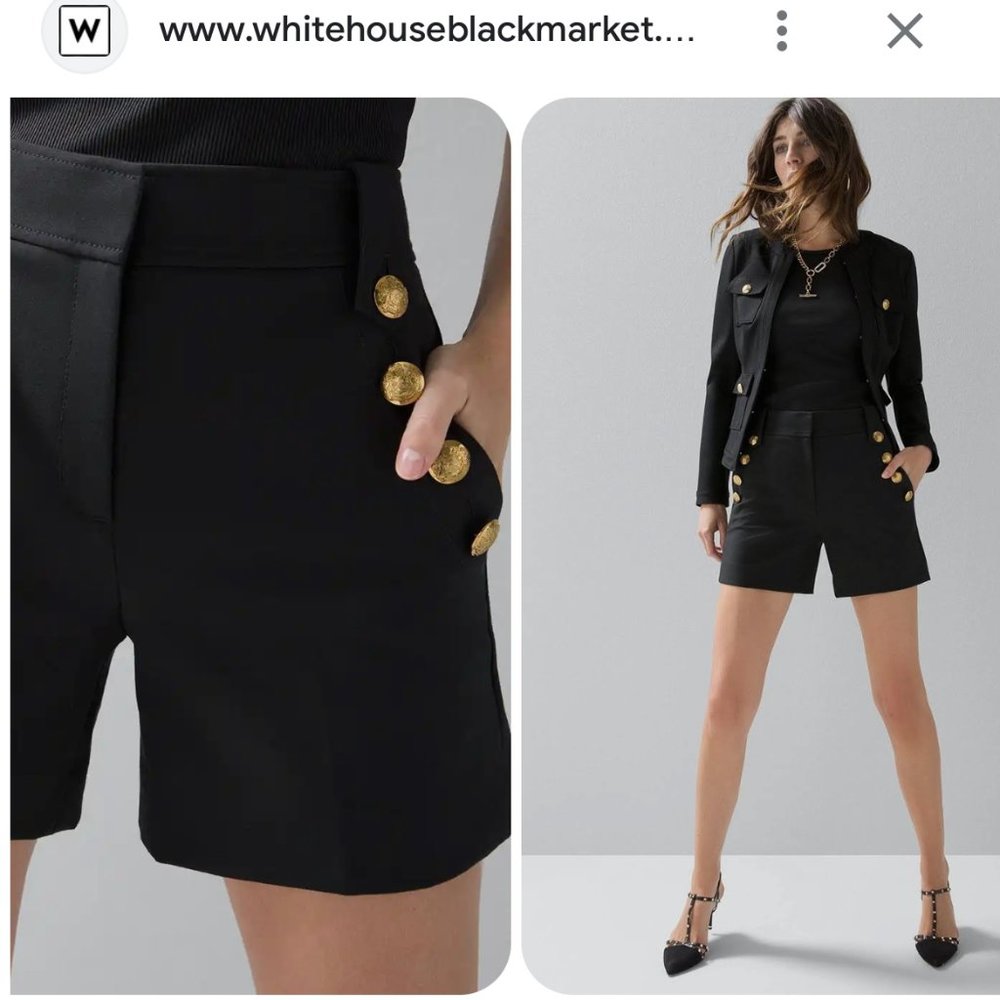 nwt white house black market novelty button mariner shorts ALL SIZES